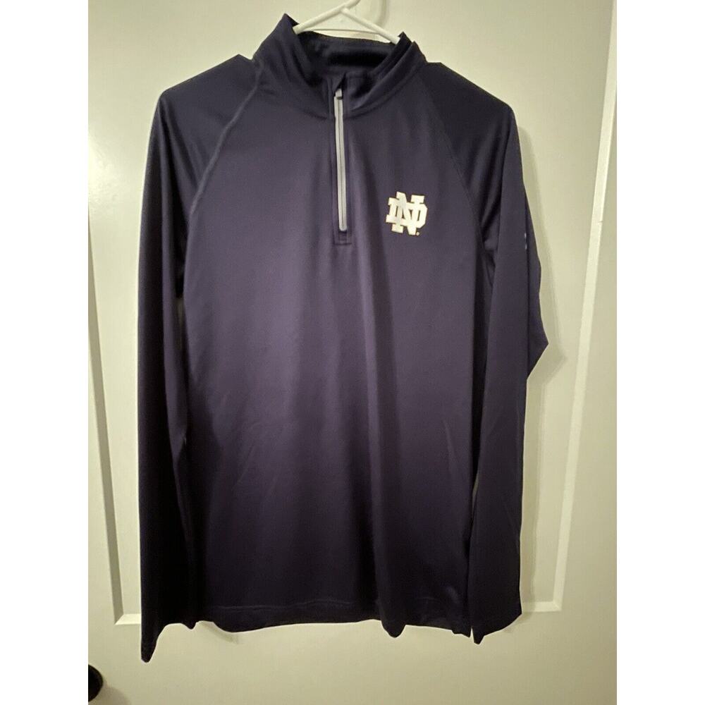 Notre Dame Under Armour 1/4 Zip Long Sleeve Pullover Mens Size S Loose Navy Blue